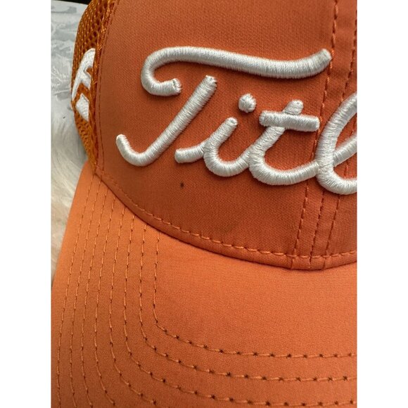 Titleist Footjoy Pro V1 New Era Orange Embroidered Golf Hat Cap Size Small/ Med - Picture 2 of 10